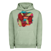 Pigment Oil Green heart and serape patches Urban Hoodie - AdoDesignShop