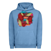 Pigment Pebble Blue heart and serape patches Urban Hoodie - AdoDesignShop
