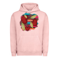 Pigment Salmon heart and serape patches Urban Hoodie - AdoDesignShop