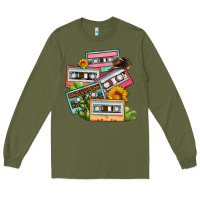 Army Green 90s country caassette tapes Long Sleeve Tee - OliviaCreatesArt
