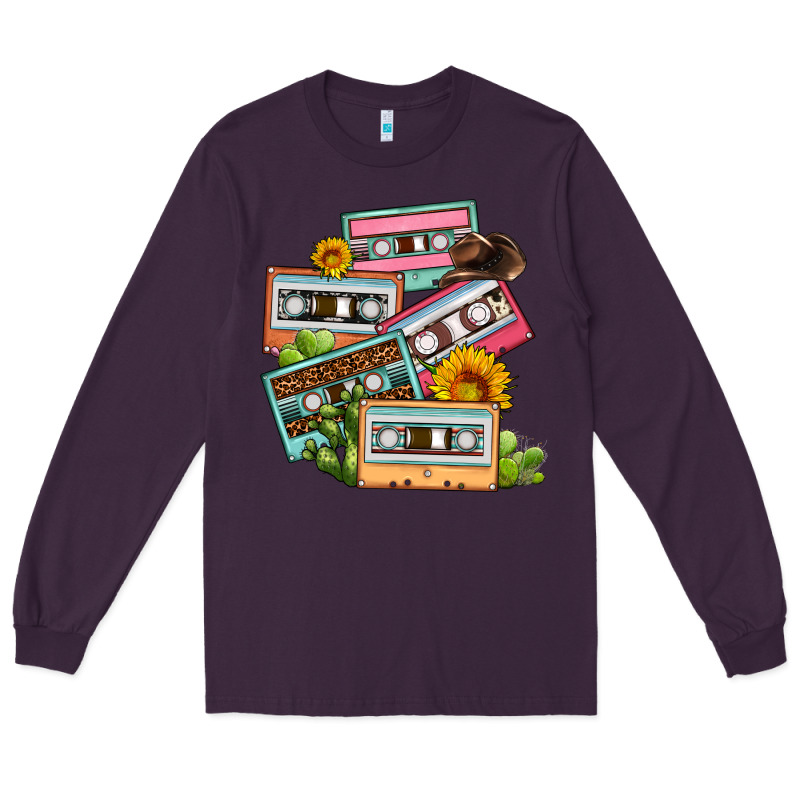 90s Country Caassette Tapes Long Sleeve Tee by OliviaCreatesArt | Teevron