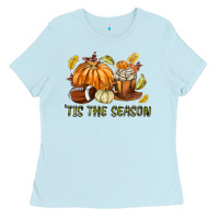 Baby Blue Tis The Season Fall Ladies Tee - texasbilliewilder