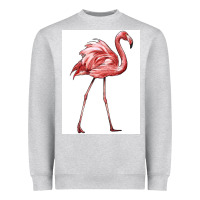 Heather Grey Pink Flamingo Heavyweight Sweatshirt - LillyAllenDesigns