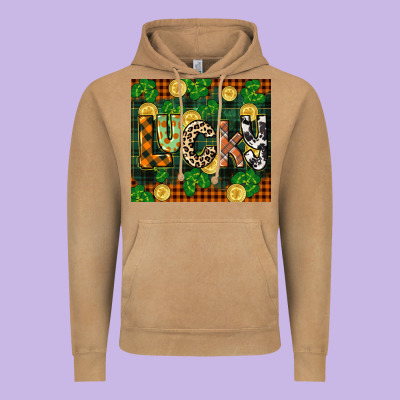 St Patricks Day Lucky Clover And Coins Vintage Hoodie Designed By Cowgirlartshop