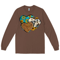 Chestnut cowhide leopard hearts Long Sleeve Tee - OliviaCreatesArt