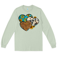 Matcha cowhide leopard hearts Long Sleeve Tee - OliviaCreatesArt