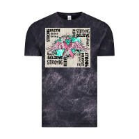 Cloud Black cancer ribbon with angel wings Vintage Tee - CowGirlArtShop