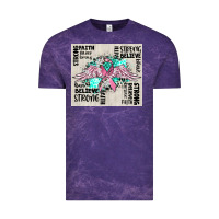 Cloud Purple cancer ribbon with angel wings Vintage Tee - CowGirlArtShop