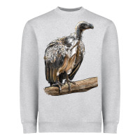 Heather Grey Vulture Bird Heavyweight Sweatshirt - LillyAllenDesigns