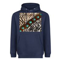 Navy zebra gemstone leather Heavyweight Hoodie - BarkalooDesign