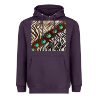 Plum zebra gemstone leather Heavyweight Hoodie - BarkalooDesign