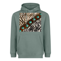 Sage zebra gemstone leather Heavyweight Hoodie - BarkalooDesign