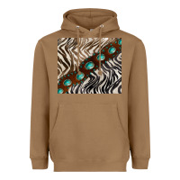 Toasted Coconut zebra gemstone leather Heavyweight Hoodie - BarkalooDesign