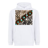 White zebra gemstone leather Heavyweight Hoodie - BarkalooDesign