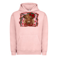 Pigment Salmon be mine highland cow Urban Hoodie - AdoDesignShop