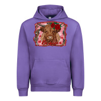 Tulip be mine highland cow Urban Hoodie - AdoDesignShop