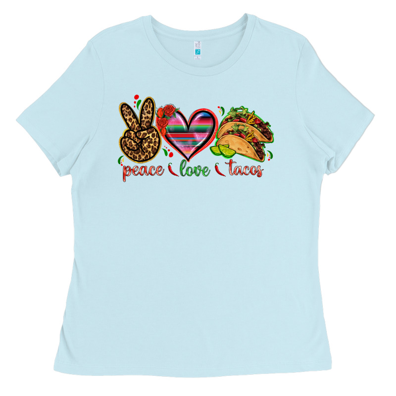 Peace Love Tacos Ladies Tee by NancyCooperArtShop | Teevron