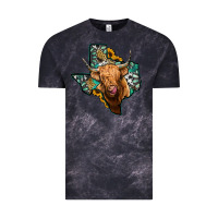 Cloud Black texas map highland cow Vintage Tee - Jasminsmagicworld
