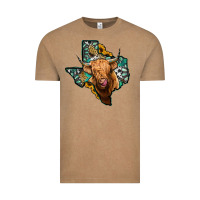 Texas Map Highland Cow Vintage Tee | Teevron