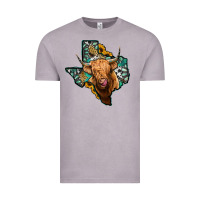 Vintage Zinc texas map highland cow Vintage Tee - Jasminsmagicworld