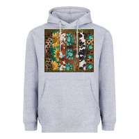 Heather Grey western patterns brushstroke Heavyweight Hoodie - BarkalooDesign