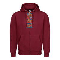Burgundy usa flag and cross penwraps Zipper Hoodie - Artiststas