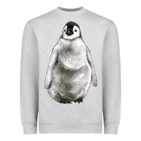 Heather Grey baby penguin Heavyweight Sweatshirt - LillyAllenDesigns