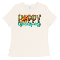Bone Happy Thanksgiving with Turkey Ladies Tee - texasbilliewilder