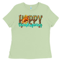 Matcha Happy Thanksgiving with Turkey Ladies Tee - texasbilliewilder