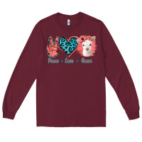 Burgundy Peace Love Goats Long Sleeve Tee - Jasminsmagicworld