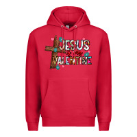 Cardinal jesus is my valentine Premium Hoodie - CowhideDigitalArt