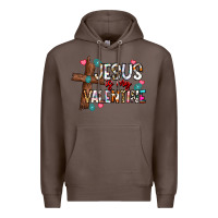 Coffee jesus is my valentine Premium Hoodie - CowhideDigitalArt