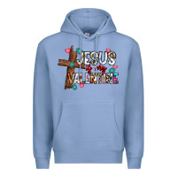 Colony Blue jesus is my valentine Premium Hoodie - CowhideDigitalArt