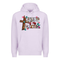 Lilac jesus is my valentine Premium Hoodie - CowhideDigitalArt