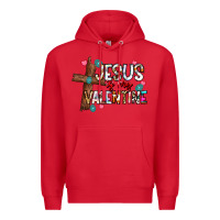 Red jesus is my valentine Premium Hoodie - CowhideDigitalArt