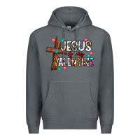 Rock jesus is my valentine Premium Hoodie - CowhideDigitalArt