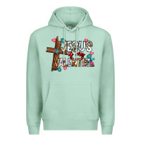 Seafoam jesus is my valentine Premium Hoodie - CowhideDigitalArt