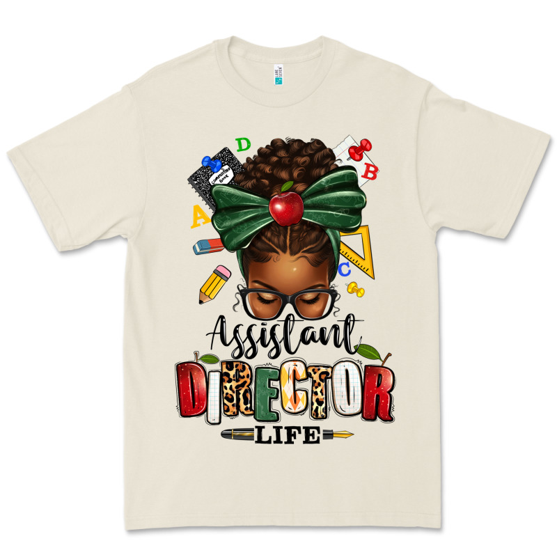 Assistant Director Life Afro Messy Bun Premium Tee by texasbilliewilder | Teevron