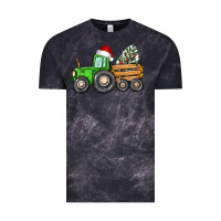 Cloud Black christmas tractor Vintage Tee - CowGirlArtShop