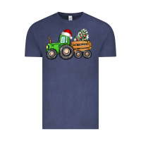 Vintage Denim christmas tractor Vintage Tee - CowGirlArtShop