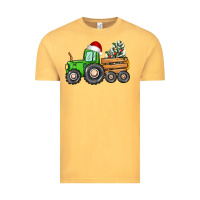 Vintage Mustard christmas tractor Vintage Tee - CowGirlArtShop