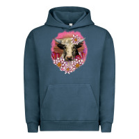 Pigment Midnight Navy v.d lotus and cow Urban Hoodie - AdoDesignShop