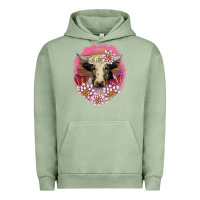 Pigment Oil Green v.d lotus and cow Urban Hoodie - AdoDesignShop