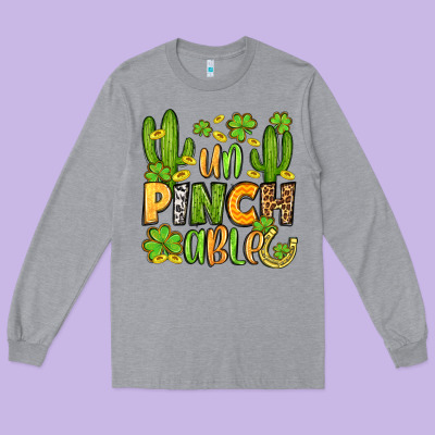Un Pinch Able  St. Patrick's Day Long Sleeve Tee Designed By Oliviacreatesart