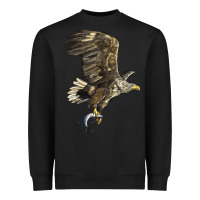 Black American White Sea Eagle Heavyweight Sweatshirt - LillyAllenDesigns