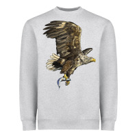 Heather Grey American White Sea Eagle Heavyweight Sweatshirt - LillyAllenDesigns