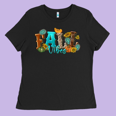Fall Vibes Ladies Tee Designed By Texasbilliewilder