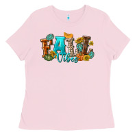 Bubblegum Pink Fall Vibes Ladies Tee - texasbilliewilder