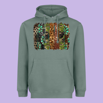 Western Camouflage Brushstroke Heavyweight Hoodie Designed By Barkaloodesign