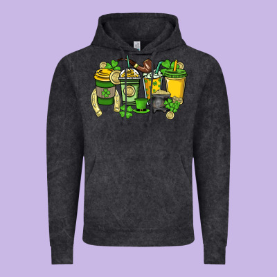 St. Patrick's Day Coffee Cups Vintage Hoodie Designed By Howdyjamesfarm